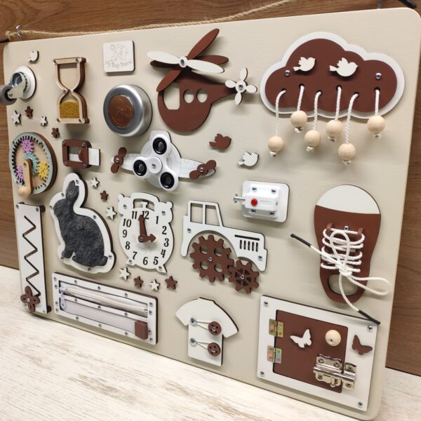 busy board side view